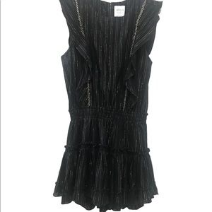 Misa Los Angeles Cirella Dress in Black with Gold weave. Size XS